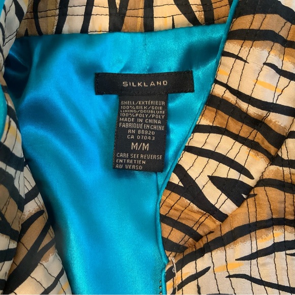 Silkland Women’s Silk Jacket Animal Pattern Size M - Picture 6 of 7